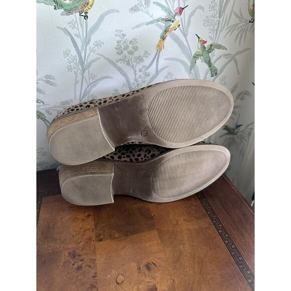 Michael Shannon Leather Upper Ankle Boots Zip -Up Women's Size 8.5 Leopard Print - Picture 6 of 8